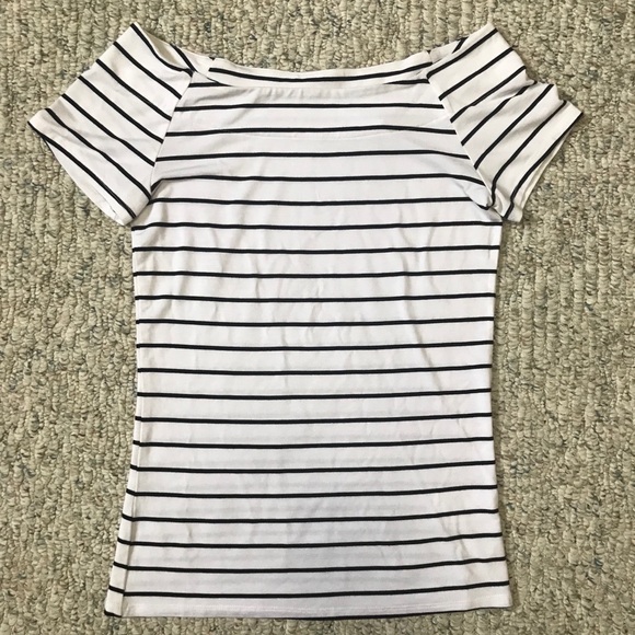 White and Black Striped T-shirt - Picture 1 of 3